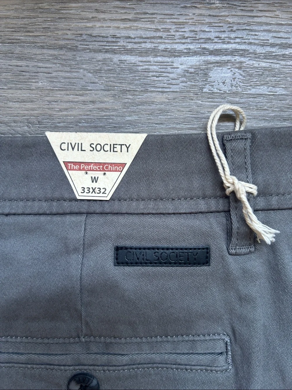 Civil Society The Perfect Chino Nielsen Men's Charcoal Gray Pants Size 33x32 NWT